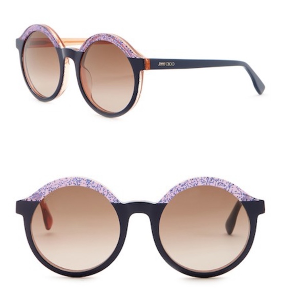 Jimmy Choo Accessories - Jimmy Choo Glam 52mm Round Sunglasses